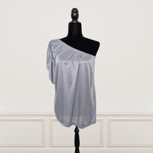 One-shoulder Silky Blouse/Top